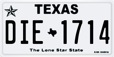 TX license plate DIE1714