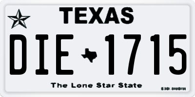 TX license plate DIE1715