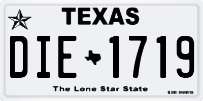 TX license plate DIE1719