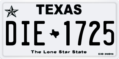 TX license plate DIE1725