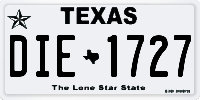 TX license plate DIE1727