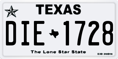 TX license plate DIE1728