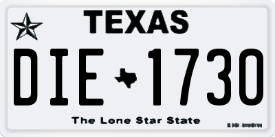 TX license plate DIE1730
