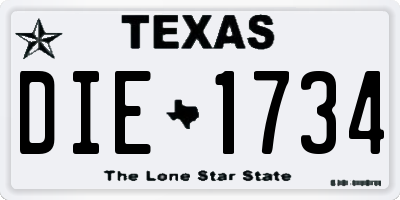 TX license plate DIE1734