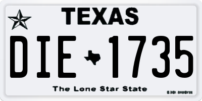 TX license plate DIE1735