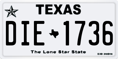 TX license plate DIE1736