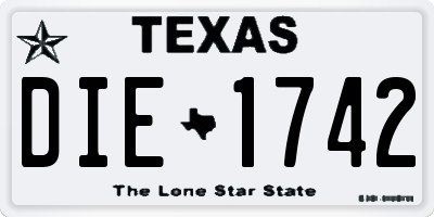 TX license plate DIE1742