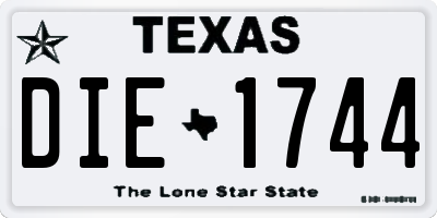 TX license plate DIE1744