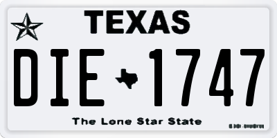 TX license plate DIE1747