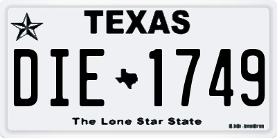 TX license plate DIE1749