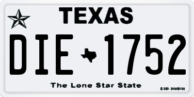 TX license plate DIE1752