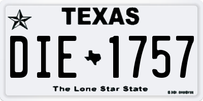 TX license plate DIE1757