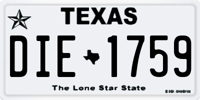 TX license plate DIE1759