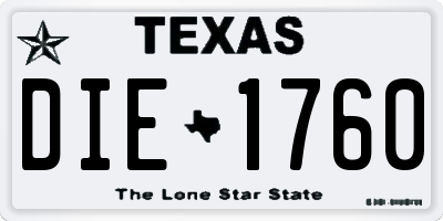 TX license plate DIE1760