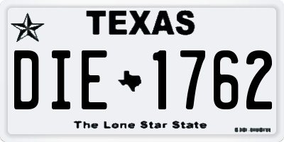 TX license plate DIE1762