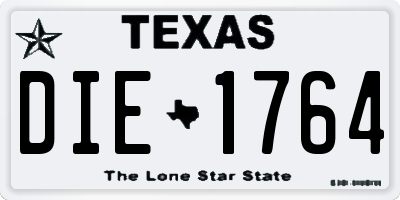 TX license plate DIE1764
