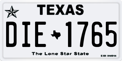 TX license plate DIE1765