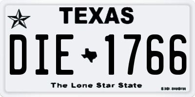 TX license plate DIE1766