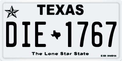 TX license plate DIE1767