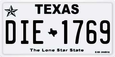 TX license plate DIE1769