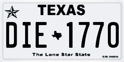 TX license plate DIE1770