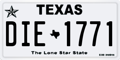 TX license plate DIE1771