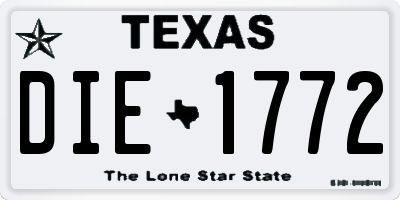 TX license plate DIE1772