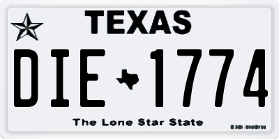 TX license plate DIE1774