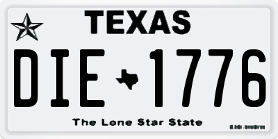 TX license plate DIE1776