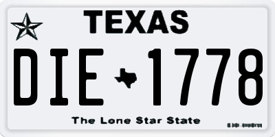 TX license plate DIE1778