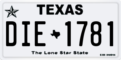 TX license plate DIE1781