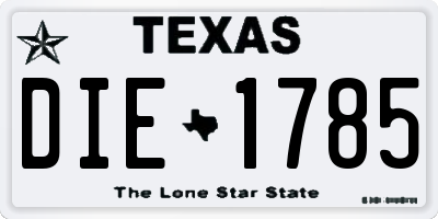 TX license plate DIE1785