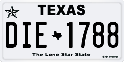 TX license plate DIE1788