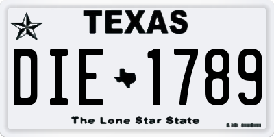 TX license plate DIE1789