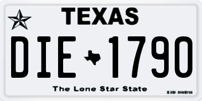 TX license plate DIE1790