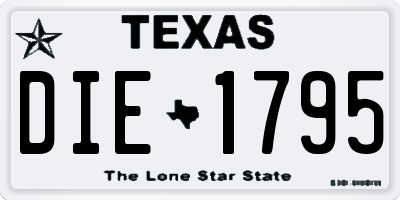 TX license plate DIE1795