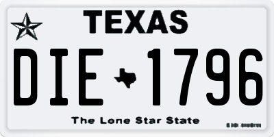TX license plate DIE1796