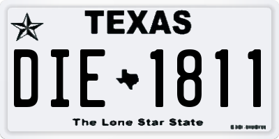 TX license plate DIE1811