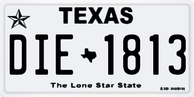 TX license plate DIE1813