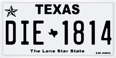 TX license plate DIE1814