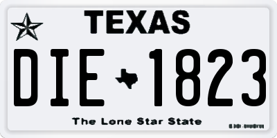 TX license plate DIE1823