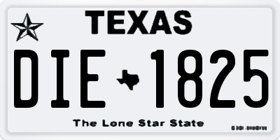 TX license plate DIE1825