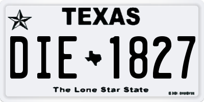TX license plate DIE1827