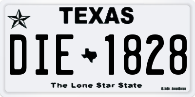 TX license plate DIE1828
