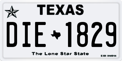 TX license plate DIE1829