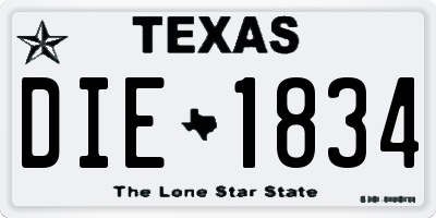 TX license plate DIE1834