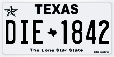 TX license plate DIE1842
