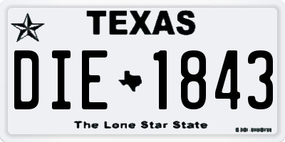 TX license plate DIE1843
