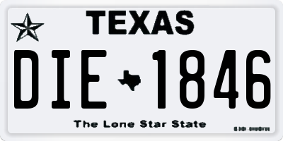 TX license plate DIE1846