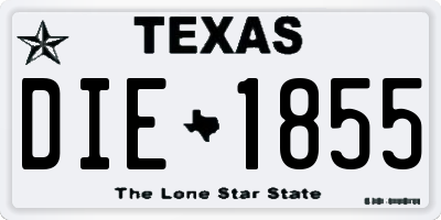 TX license plate DIE1855